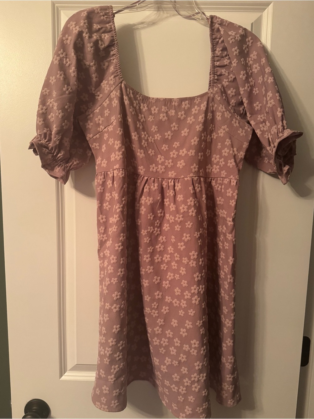 Women’s Square Neck Floral Dress in Dusty Rose